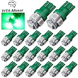 YITAMOTOR 20 X T10 Wedge 5-SMD 5050 Green LED Light bulbs W5W 2825 158 192 168 194