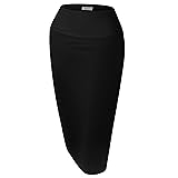 Simlu Women's Below the Knee Pencil Skirt for