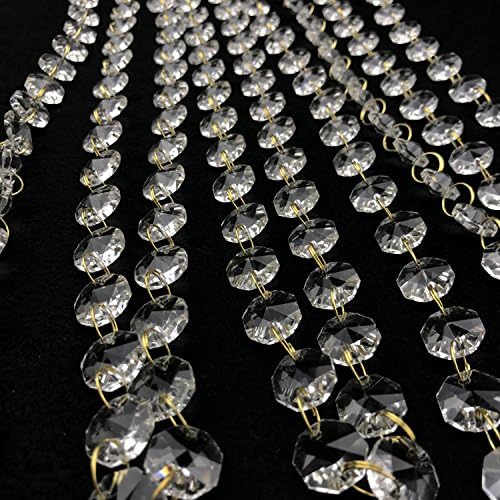 10Feet Clear K9 Crystal Chandelier Prism Lamp Octagon Bead Chain christmas Wedding Pendant