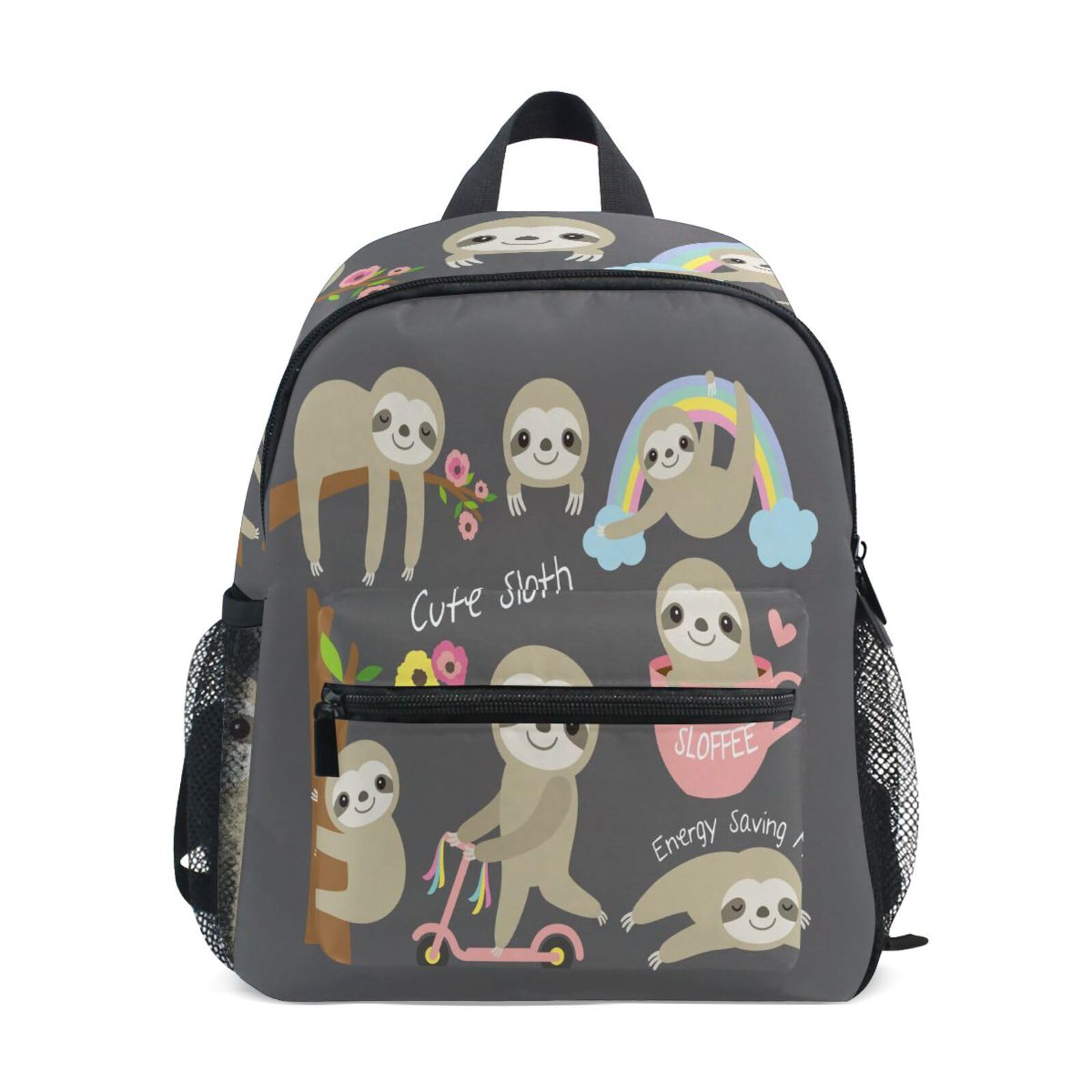 ISAOA Cute Baby Sloth Children's Backpack for Boys Girls,Kid's Schoolbag for Kindergarten Preschool Toddler Baby Nursery Travel Bag with Chest Clip