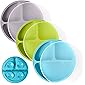 WeeSprout Suction Plates with Lids for Babies & Toddlers - 100% Silicone, Plates Stay Put with Suction Feature, Divided…