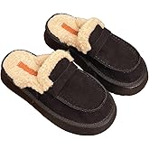 Harssidanzar Women Winter House Slippers Sandals Plush Faux Fur Fluffy Flats Slippers Warm Slide Shoes KL522US