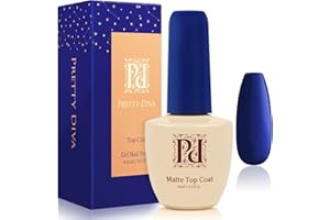Pretty Diva Matte Top Coat - Matte Gel Top Coat Soak Off UV LED Nail Polish Gel Top Coat, Matte Finish Gel Polish Long Lasting No Wipe Matte Top Coat Gel Nail Polish - 0.5 oz
