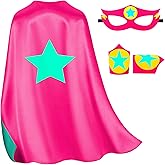 iROLEWIN Kids-Superhero-Cape and Mask for Boys-Girls Super-Hero-Costumes as Toddler Dress-up Toys Christmas Birthday Gifts