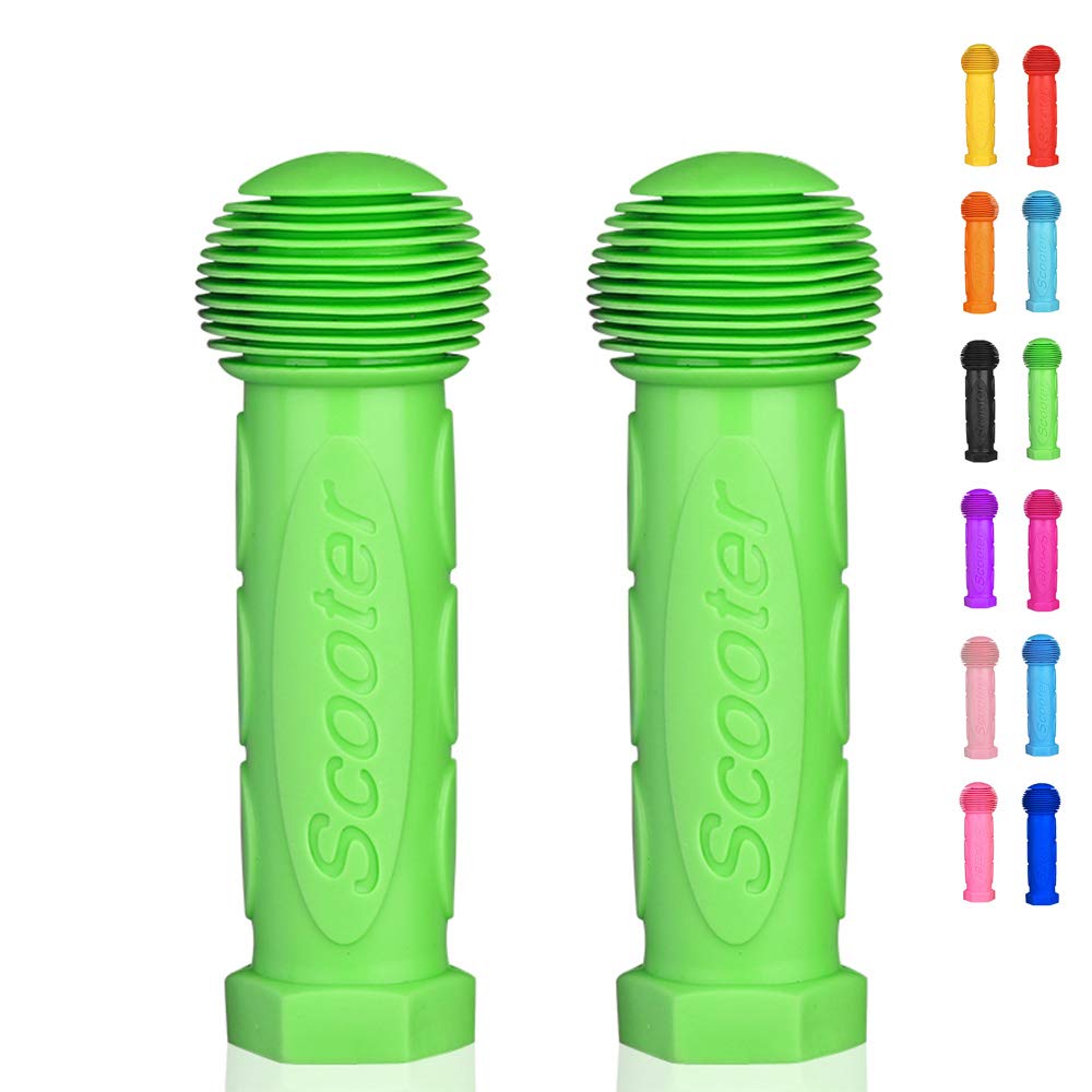 OTFAITP Scooter Grip Handlebar 1 Pair Bicycle Grip Fit for 2-3-4 Wheels Kid Kick Scooters, Children Bike, Swing Scooter (Green)