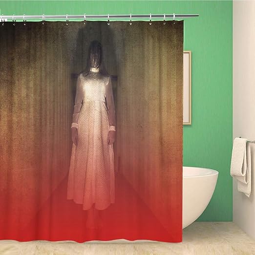 Amazon Com Awowee Bathroom Shower Curtain Creepy Horror Movie