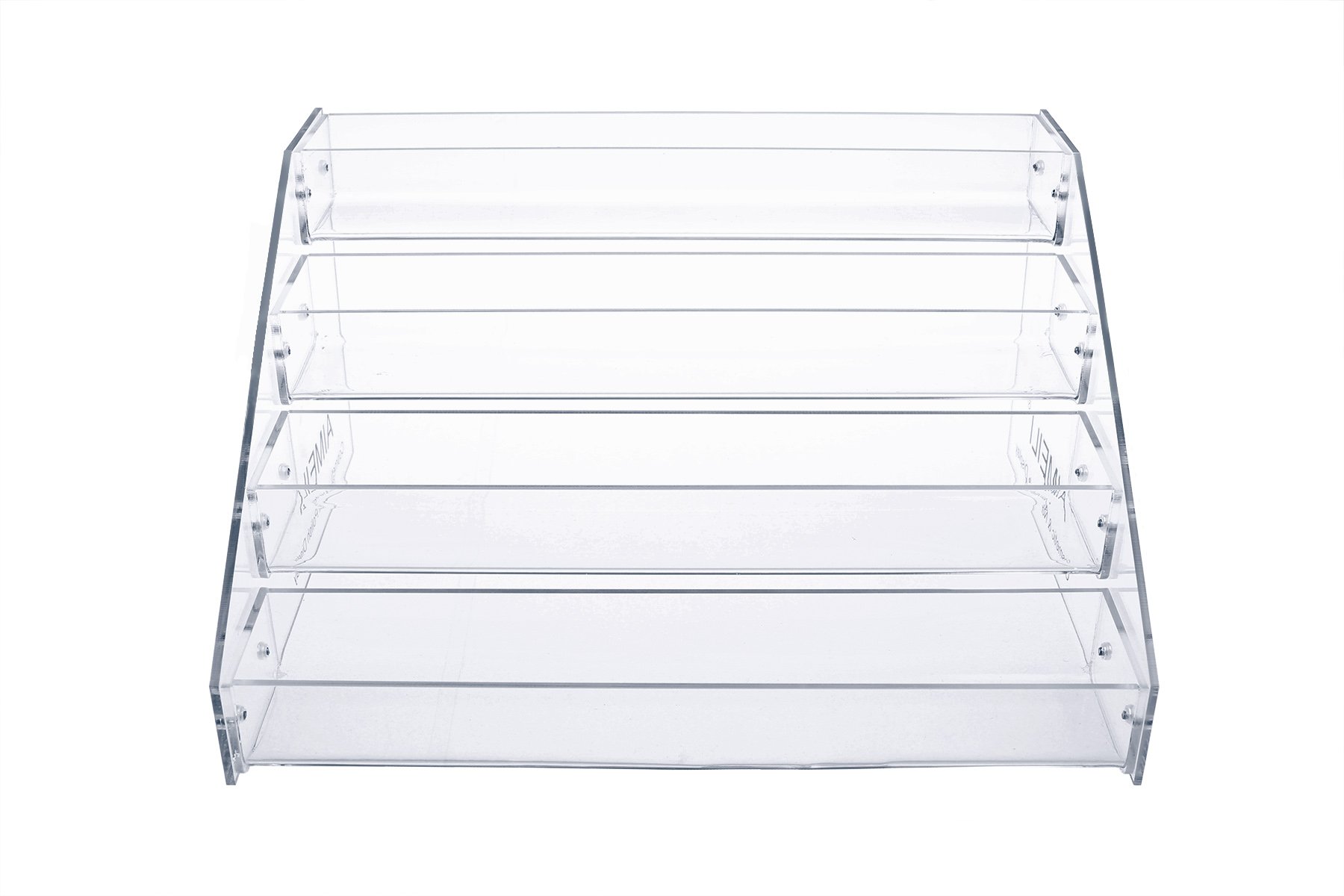 AIMEILI 4 Trays Clear Acrylic Cosmetic Organiser & Gel Nail Polish Display Stand Holder