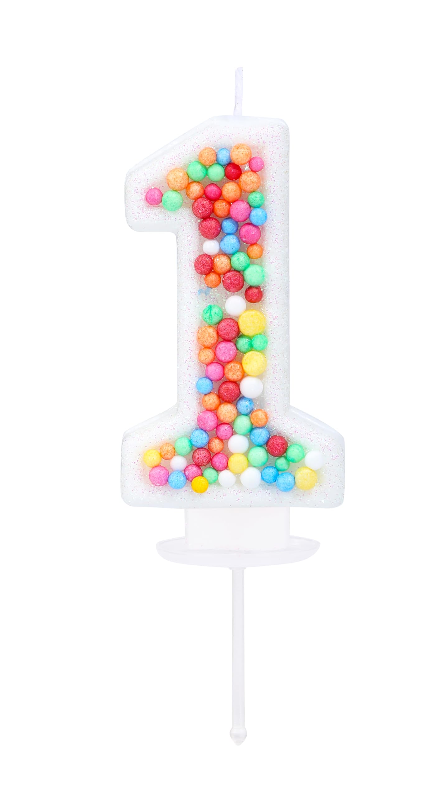 Photo 1 of Kinsynko Number 1 Birthday Candle Rainbow 1 Candle for First Birthday Princess Toddler Girl Women Colorful Sweet Theme One Years Old Birthday Wedding Anniversary Party Cake Decoration