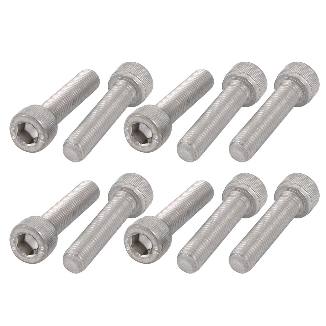 Sourcingmap M6x25mm 0.75mm Pitch 304 Stainless Steel Hex Socket Head Cap Screws Bolts 10pcs