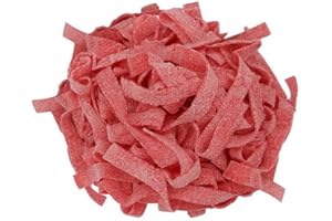 SweetGlob Sour Gummy Belts Candy (1 Pound, Sour Strawberry)