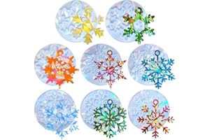 SNEWVIE Holographic Christmas Resin Molds Silicone 8pcs Snowflake Resin Molds,Christmas Ornament Molds for Resin Casting,Snowflake Epoxy Resin Molds for Christmas Crafts