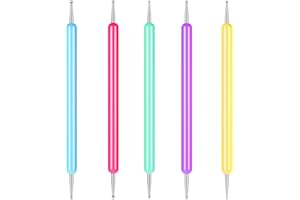 STYQUENZER 5Pcs Nail Stylus Dotting Tool Set Ball Embossing Stylus for Transfer Paper Different Size Pattern Tracing Stylu Dot Painting Tools, Nail Art Embossing Pen for Pattern Tracing Pen, Rock Painting