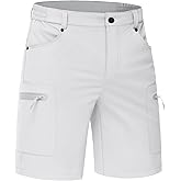 TACVASEN Men's Hiking Cargo Shorts 10" Quick Dry Lightweight Casual Summer Outdoor Golf Shorts with 5 Zipper Pockets