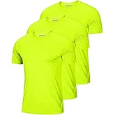 MAGCOMSEN 3 Pack Men's Short Sleeve Quick Dry Shirts Moisture Wicking UPF 50+ Athletic Running Gym Workout Swim T-Shirts