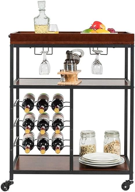 Estantería de almacenamiento 3 nivel de almacenamiento bar que sirve de