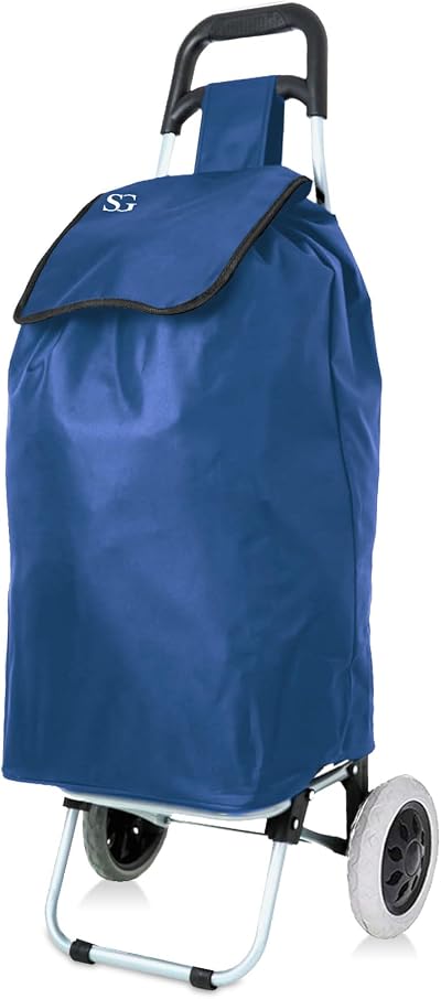 SG Traders 51L Lightweight Shopping Trolley on Wheels Blue