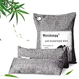 Marsheepy 3 Pack Activated Bamboo Charcoal Air Purifying Bags, Activated Charcoal Odor Absorber, Natural Odor Remover, Shoe Deodorizer Air Freshener Odor Eliminators for Home, Pets, Car, Closet (200g