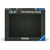 Ravensburger - Krypt Black - 736 Piece Jigsaw Puzzle - A True Puzzle Challenge - Just a Hint of Black Gradient Color Change Radiating Out - Puzzles for Adults