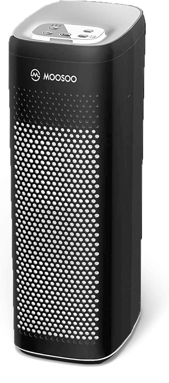 MOOSOO HEPA Air Purifier for Home Air Purifier with H13 HEPA Filter for Bedroom Pet Hair Dander Pollen Smoke Dust Airborne Contaminants Odors Home Air Purifier AC24: Home & Kitchen