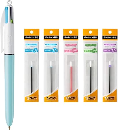 Amazon ビック 4色ボールペン Fun 1 0mm アイスブルー リフィール付セット 4cf10ib Rf5 文房具 オフィス用品 文房具 オフィス用品