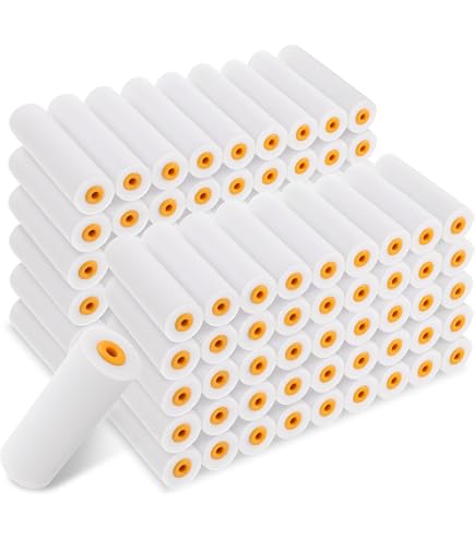 Uonlytech Mini Paint Roller Set 10 2 cm (4 Inch) Foam Paint Roller Covers Refill Frame Small Paint Roller with Shelf for Home Decoration Cabinets Furniture Painting Accessories