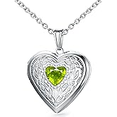 Locket Necklace That Holds Pictures Birthstone Lockets for Women Photo Locket