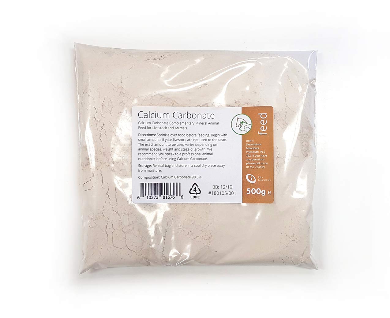 Intralabs Calcium Carbonate - Very Fine Limestone Flour Powder - 500g