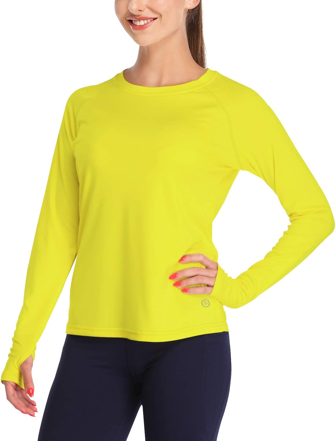 DAYOUNG Womens UPF 50+ UV Sun Protection Long Sleeve T-Shirt Running Hiking Outdoors Performance Athletic Top Thumb Hole: Clothing
