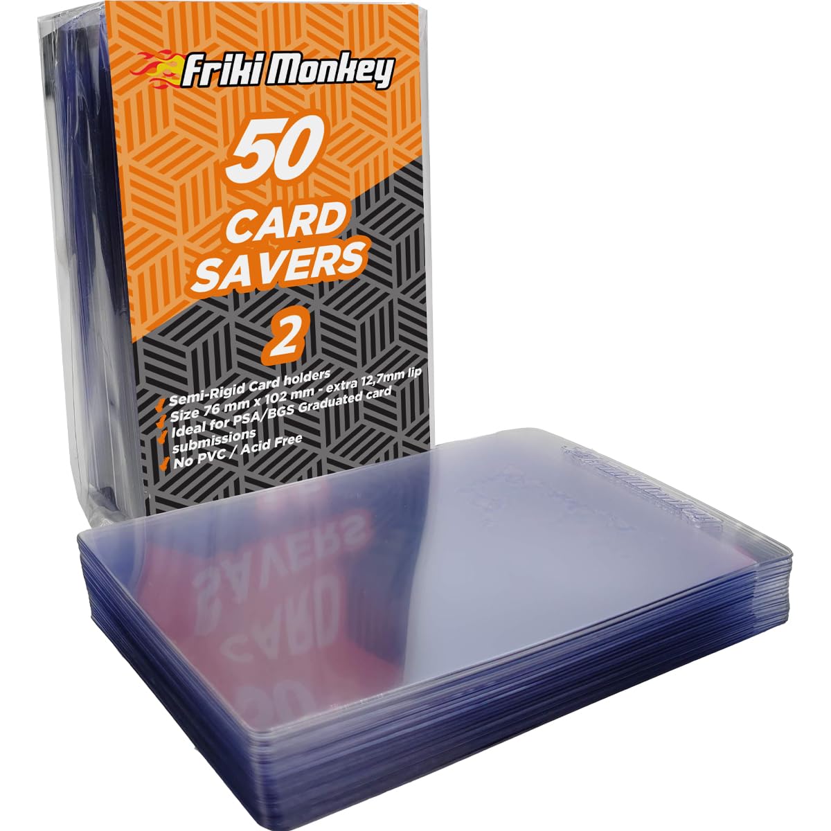 50 x Card Saver 2, PSA Graduation Card Sleeves, 76 x 102 Card Holder, Protective Cards, Magic Cards, NBA Cards, Card Protection for Collecting