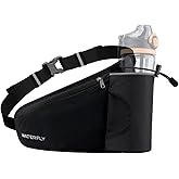 WATERFLY Running Water Bottle Belt: Hydration Fanny Pack Waist Bag for Women Men with Bottle Holder Hip Pack for Runners Walking Hiking Jogging (Bottle Not Included)