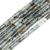 Genuine African Turquoise Tube Cylinder 4x14mm 15"/Strand Stone Loose Beads for Jewelry Making