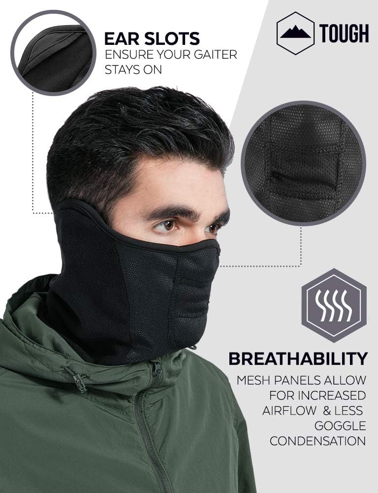 Winter Face Mask & Neck Gaiter - Cold Weather Half Balaclava - Tactical Neck Warmer for Men & Women - Face Cover / Shield for Running, Skiing, Snowboarding, Motorcycle Riding & Other Sports: Automotive