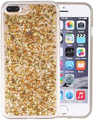 iPhone 7 Plus Case, Crosstree Gold Platinum Case Cover Luxury Soft Bling Glitter Sparkle TPU Protective Bumper Case with Glitter for iPhone 7 Plus 5.5 inch (Gold)