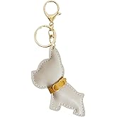 QTMY Leather Dog Keychain Keyring for Women,Purse Charms for Handbags,248