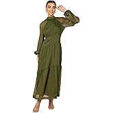 Petal & Pup Womens Julip Sheer Long Sleeve Maxi Dress