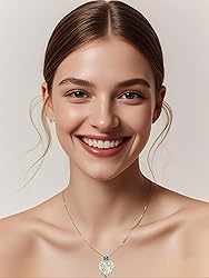 OCJ April Birthstone Necklace 925 Sterling Silver