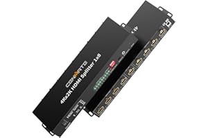 CENMATE 4K 1x8 HDMI Splitter 1 in 8 Out, 8 Port HDMI Splitter Support 4Kx2K@30Hz Duplicate/Mirror, HDM 1.4, EDID, HDCP, 3D Video Play for Projector, HDTV