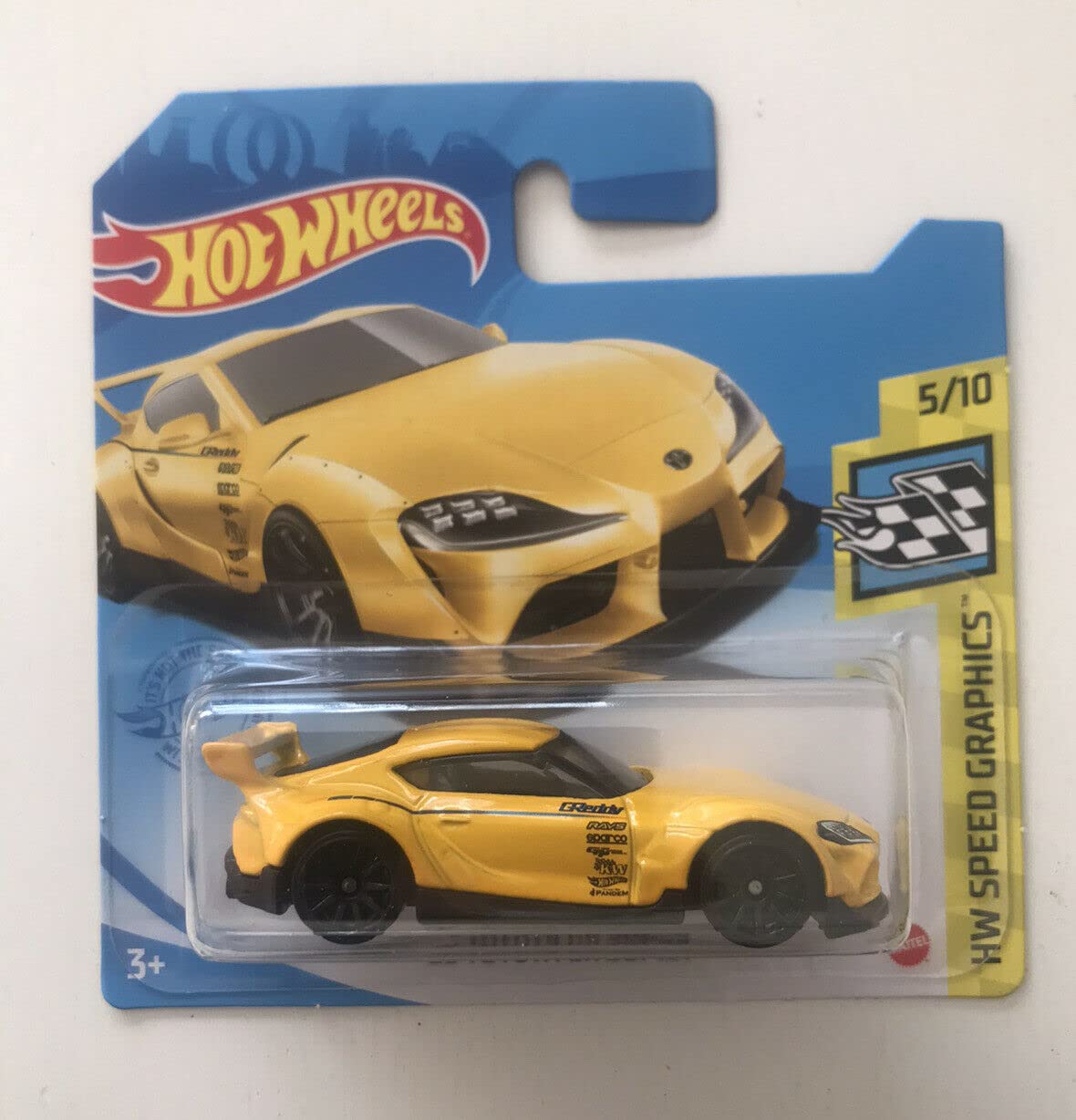 Hot Wheels 2021 '20 Toyota Supra GR Yellow 178/250 (Short Card) GTB76