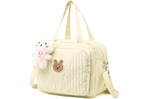 Tote Diaper Bag Large Capacity Tote with Cute Zipper Doll Diaper Carrier with Shoulder Straps & Handles Single Shoulder Cross