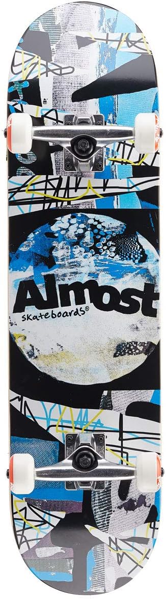 Almost Distressed FP Complete Skateboard,Black,31.6" L X 8.0" W x 14.0" WB