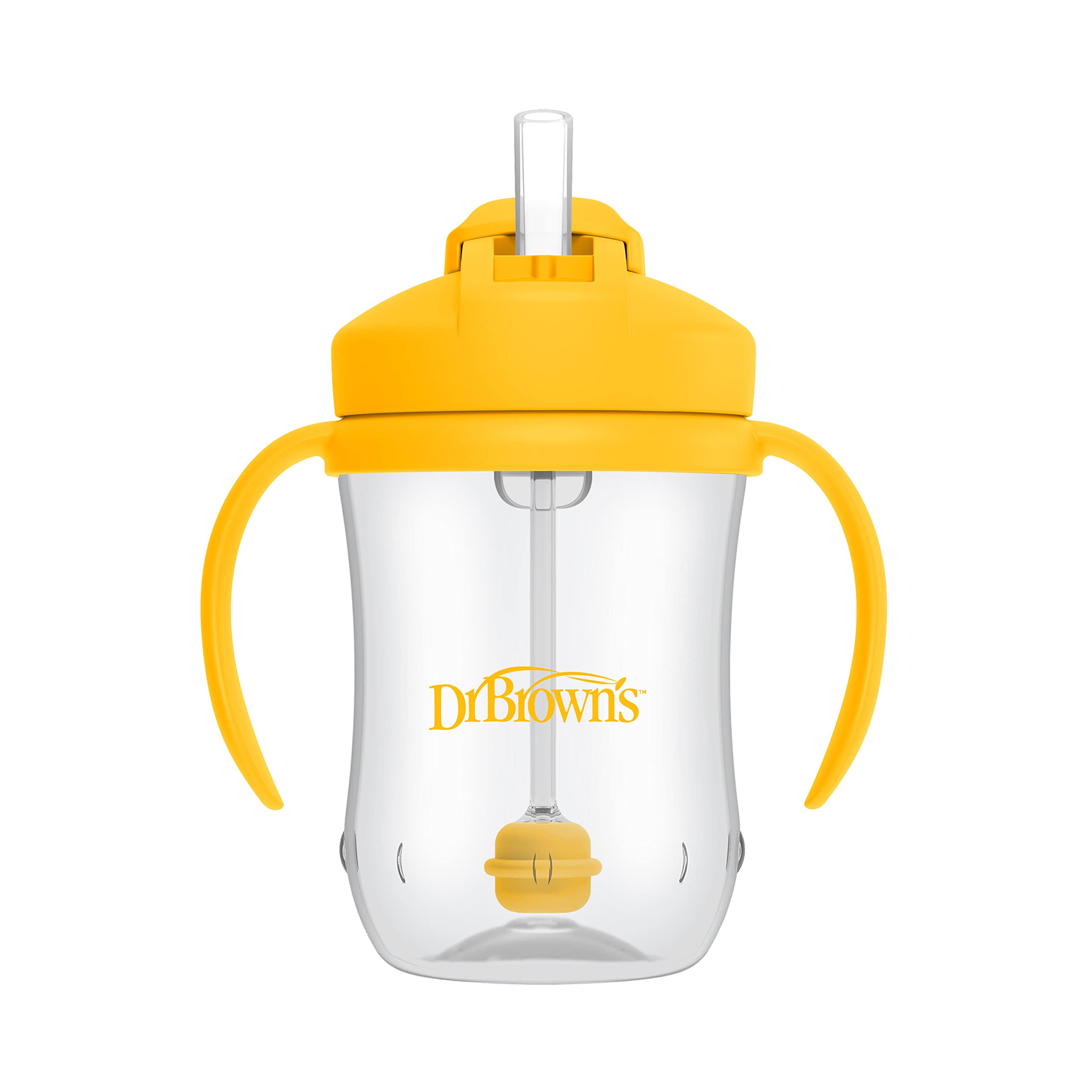 Photo 1 of Dr. Brown's Milestones Baby's First Straw Cup, Training Cup with Weighted Straw, 9oz/270mL, Vintage Yellow, BPA Free, 6m+