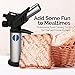 Culinary Torch Lighter for Creme Brulee, Sous Vide, Searing - Professional Food Cooking Torch for Chef and Home Kitchens - Handheld Butane Blow Torch for Art and Crafts by Ingeniosity Products
