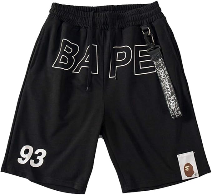 black and white bape shorts