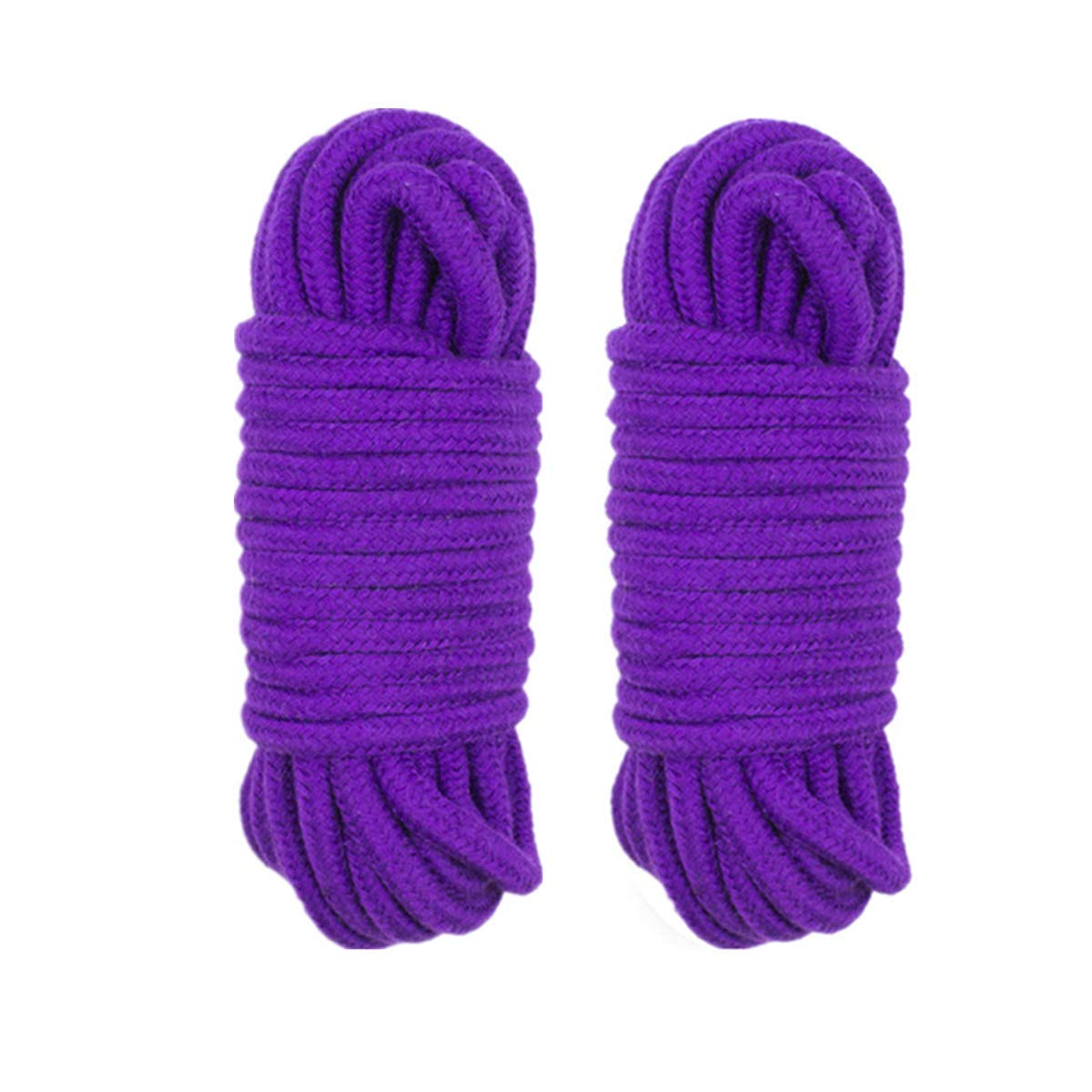 LVE 2Pack 10 M/33 Feet 8 MM All Purpose Rope Soft Cotton Rope Cord Thick Cotton Twisted Cord (Purple)