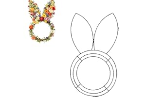 Easter Bunny Wreath Frame, Wire Rabbit Wreath Form,DIY Craft Wreath Form for Spring Easter Decoration, Front Door Hanging Fra