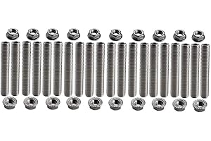 Dewhel 20 pcs stainless exhaust manifold stud kit manifolds Super Duty for Ford 6.8 Liter V10