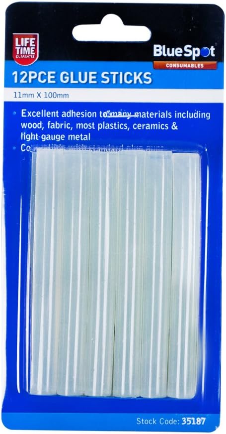 Blue Spot Tools 11mm Glue Sticks 12 Pack 35187 Adhesive Sticks