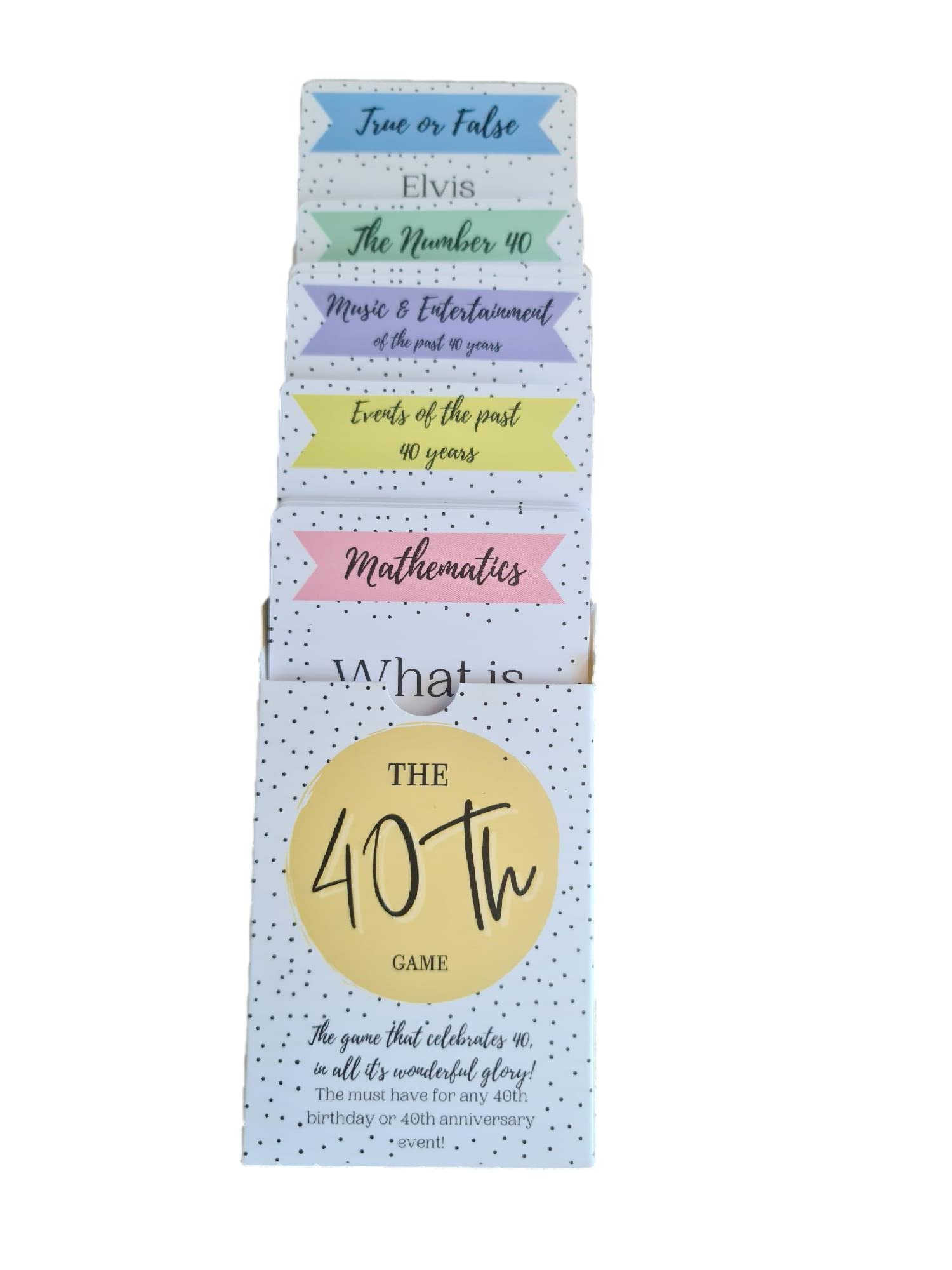 Hewson's Gifts The 40th Game - 40th Anniversary or 40th Birthday- 40th Birthday Celebration Ruby Wedding Anniversary 40th Gift Quiz (The 40th Game)