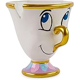 Silver Buffalo Disney Beauty and the Beast Chip Gold Metallic Trim Ceramic 3D Sculpted Mug, 20 Ounces