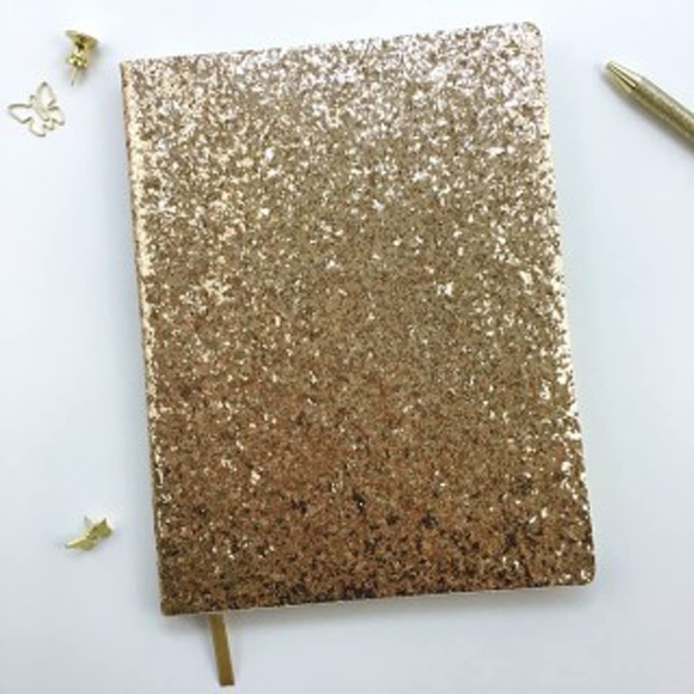 dotty about paper - Time to Shine - Gold Glitter Sequin Journal. Wedding Planner, Day to Day Planner, Day Planner, Weekly Planner, Lined Paper, School Book (01 0001)